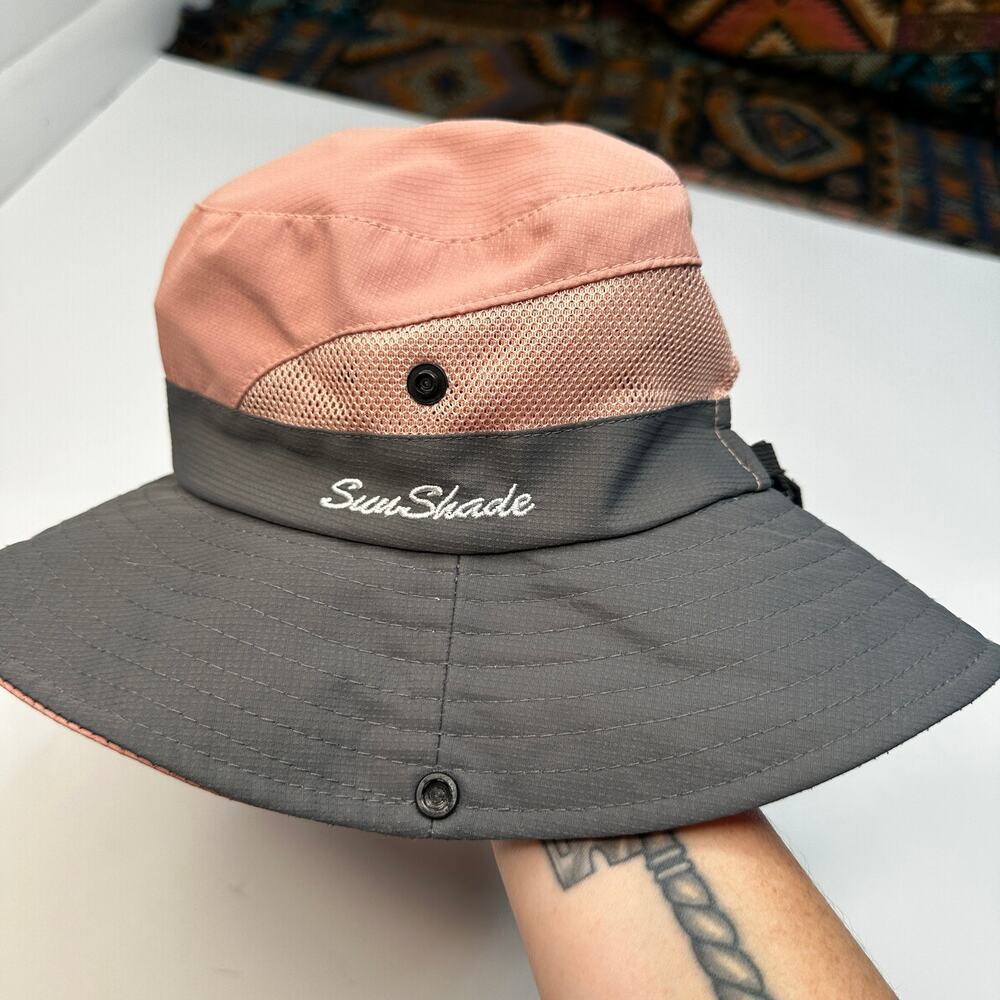 Sunshade Gray Pink Ponytail Sun Hat